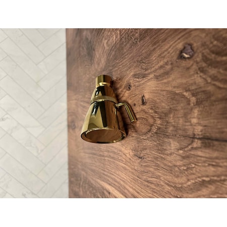 Chatham Brass Large POLISHED BRASS Shower Head Solid Forged Brass 2.5 GPM L3-CCPB